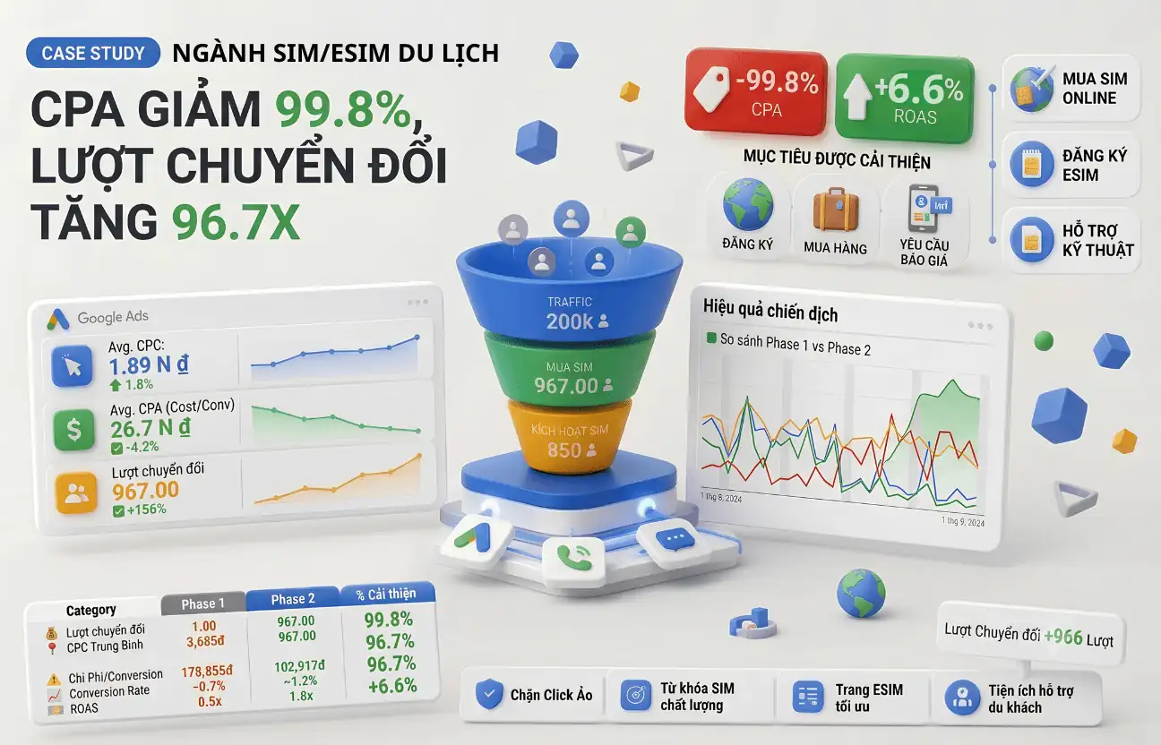 [Case Study] Ngành Sim Du Lịch: Bứt Phá Từ 1 Lên 967 Chuyển Đổi Chỉ Sau 2 Tháng